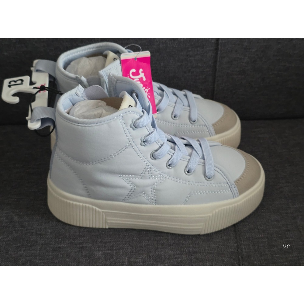 NWT Justice Girls Light Blue High Top Sneakers - Size 13 - Side Zip - Picture 5 of 7
